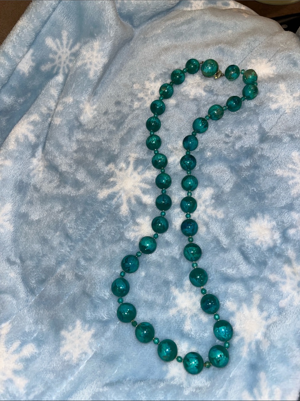 Teal Beaded vintage Necklace - Women Jewelry - Picture 10 of 10